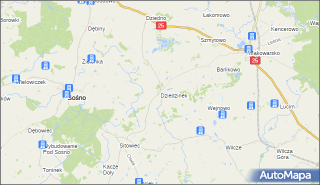 mapa Dziedzinek, Dziedzinek na mapie Targeo