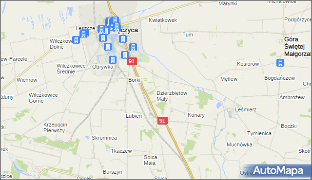 mapa Dzierzbiętów Mały, Dzierzbiętów Mały na mapie Targeo