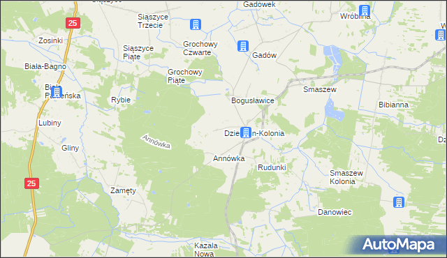 mapa Dzierzbin-Kolonia, Dzierzbin-Kolonia na mapie Targeo