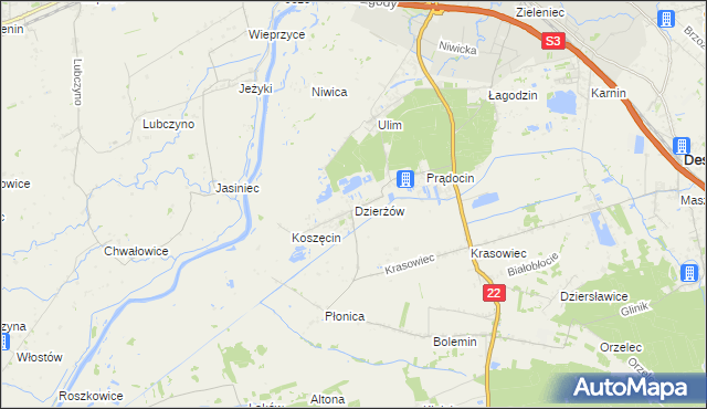 mapa Dzierżów, Dzierżów na mapie Targeo