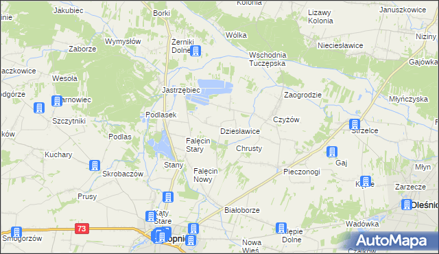 mapa Dziesławice gmina Stopnica, Dziesławice gmina Stopnica na mapie Targeo