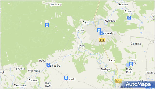 mapa Dziwy, Dziwy na mapie Targeo