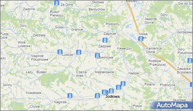 mapa Dzwonowa, Dzwonowa na mapie Targeo