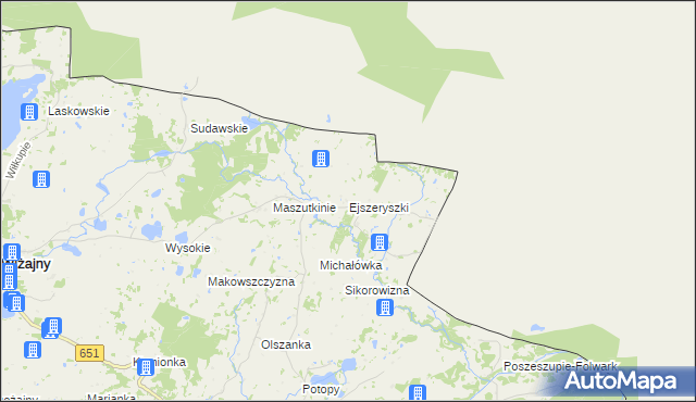 mapa Ejszeryszki, Ejszeryszki na mapie Targeo