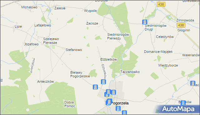 mapa Elżbietków, Elżbietków na mapie Targeo