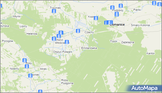 mapa Emilianówka, Emilianówka na mapie Targeo