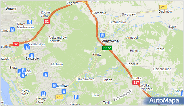 mapa Emów, Emów na mapie Targeo