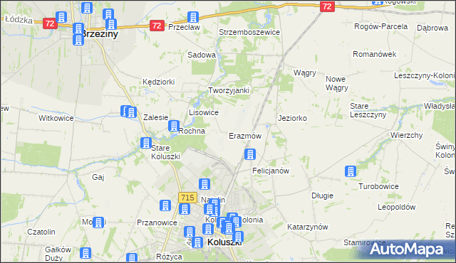 mapa Erazmów, Erazmów na mapie Targeo