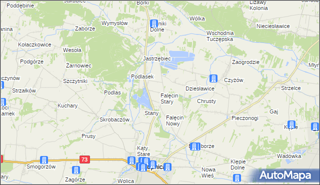 mapa Falęcin Stary, Falęcin Stary na mapie Targeo