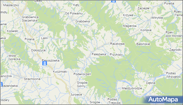 mapa Falejówka, Falejówka na mapie Targeo