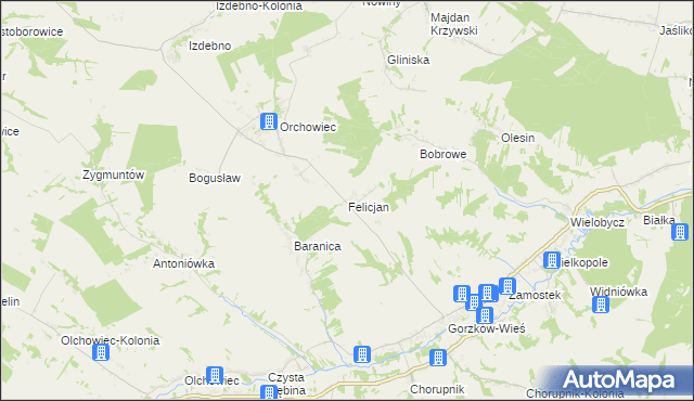 mapa Felicjan, Felicjan na mapie Targeo
