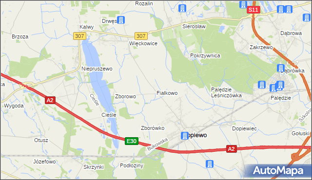 mapa Fiałkowo, Fiałkowo na mapie Targeo