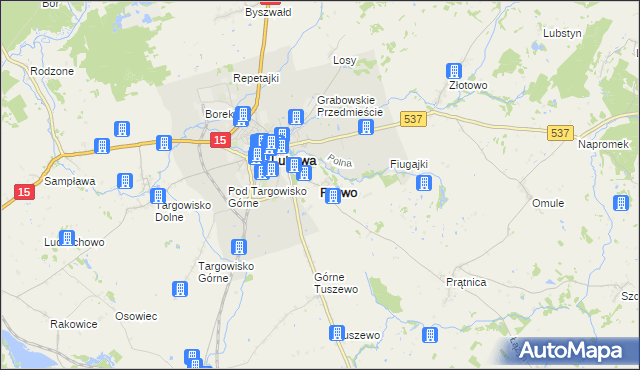 mapa Fijewo gmina Lubawa, Fijewo gmina Lubawa na mapie Targeo