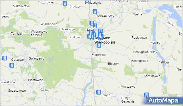 mapa Flantrowo, Flantrowo na mapie Targeo