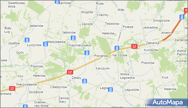 mapa Florianów gmina Policzna, Florianów gmina Policzna na mapie Targeo