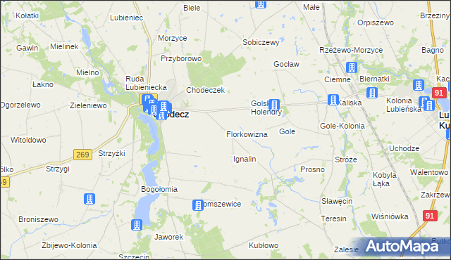 mapa Florkowizna, Florkowizna na mapie Targeo