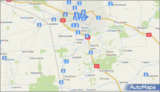 mapa Folusz gmina Pleszew, Folusz gmina Pleszew na mapie Targeo