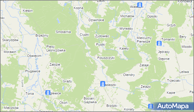 mapa Foluszczyki, Foluszczyki na mapie Targeo