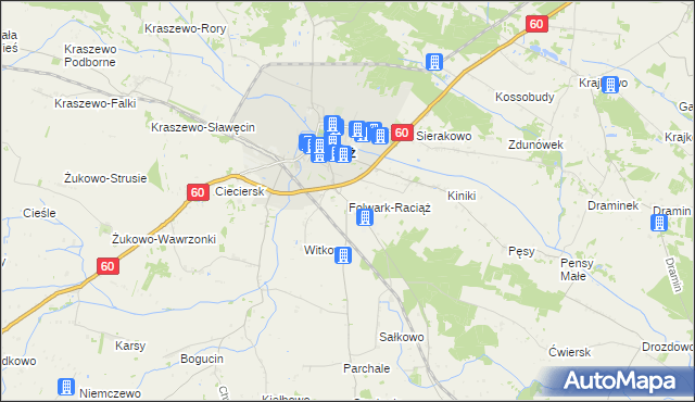 mapa Folwark-Raciąż, Folwark-Raciąż na mapie Targeo