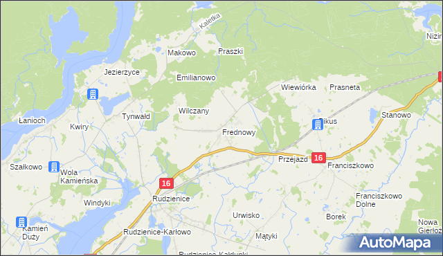 mapa Frednowy, Frednowy na mapie Targeo