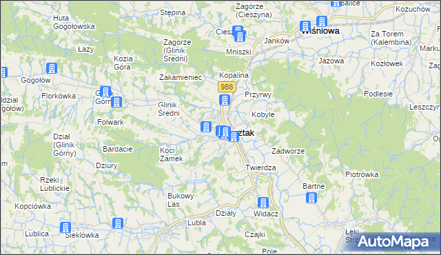 mapa Frysztak, Frysztak na mapie Targeo