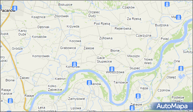 mapa Gace Słupieckie, Gace Słupieckie na mapie Targeo