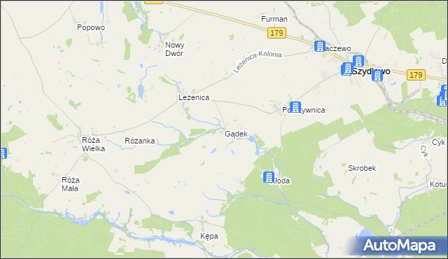 mapa Gądek, Gądek na mapie Targeo