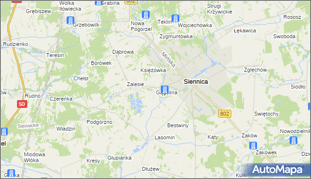 mapa Gągolina, Gągolina na mapie Targeo