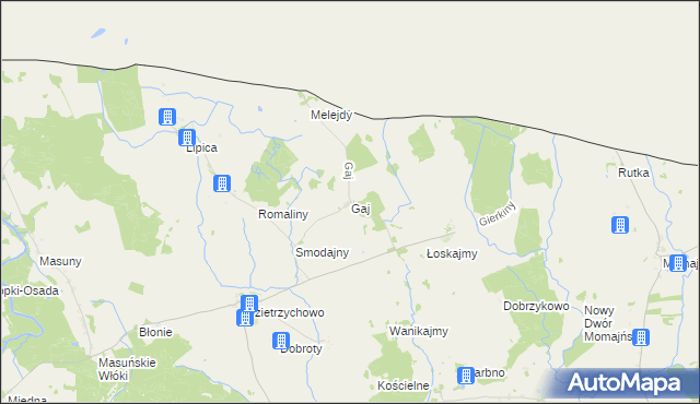 mapa Gaj gmina Sępopol, Gaj gmina Sępopol na mapie Targeo