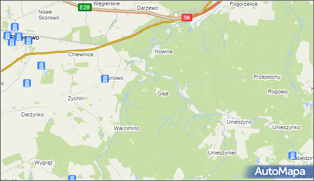 mapa Gaje gmina Potęgowo, Gaje gmina Potęgowo na mapie Targeo