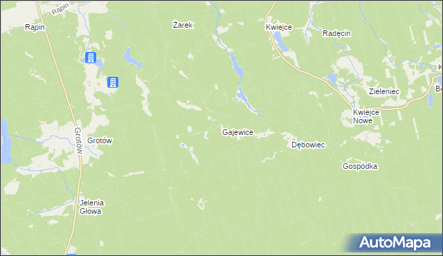 mapa Gajewice, Gajewice na mapie Targeo