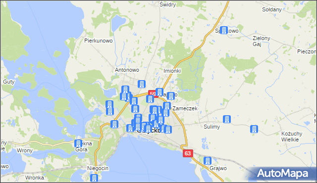 mapa Gajewo gmina Giżycko, Gajewo gmina Giżycko na mapie Targeo