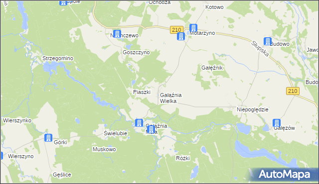 mapa Gałąźnia Wielka, Gałąźnia Wielka na mapie Targeo