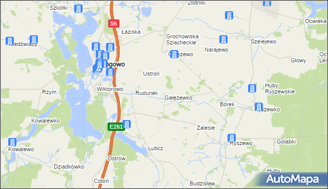 mapa Gałęzewko, Gałęzewko na mapie Targeo