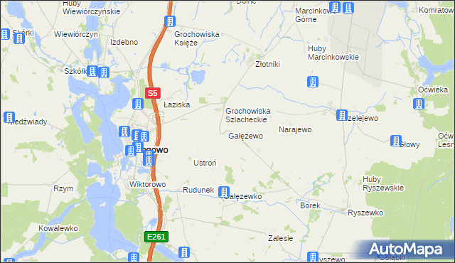 mapa Gałęzewo, Gałęzewo na mapie Targeo