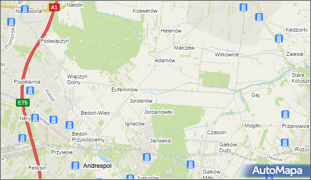 mapa Gałkówek-Kolonia, Gałkówek-Kolonia na mapie Targeo