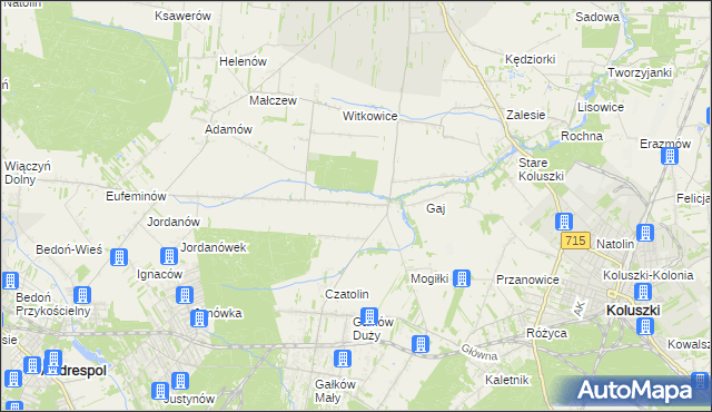 mapa Gałkówek-Parcela, Gałkówek-Parcela na mapie Targeo