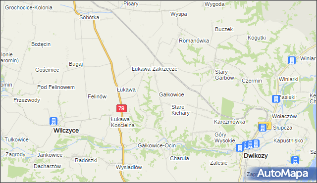 mapa Gałkowice, Gałkowice na mapie Targeo