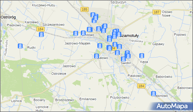 mapa Gałowo gmina Szamotuły, Gałowo gmina Szamotuły na mapie Targeo