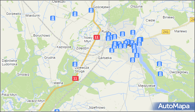 mapa Garbatka gmina Rogoźno, Garbatka gmina Rogoźno na mapie Targeo