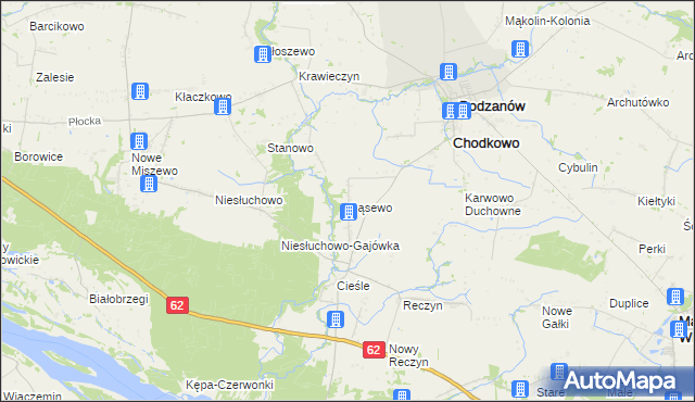 mapa Gąsewo gmina Bodzanów, Gąsewo gmina Bodzanów na mapie Targeo