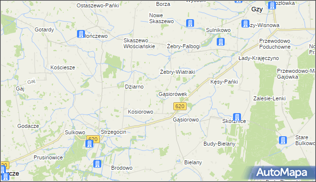 mapa Gąsiorówek, Gąsiorówek na mapie Targeo