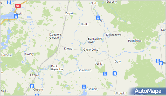 mapa Gąsiorówko, Gąsiorówko na mapie Targeo