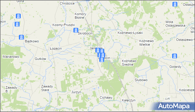 mapa Gąsocin, Gąsocin na mapie Targeo