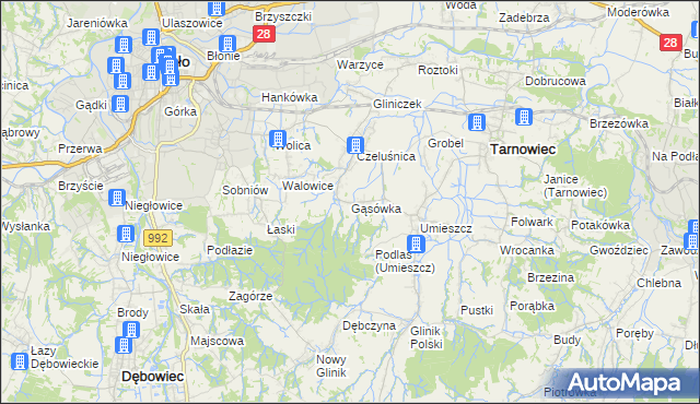 mapa Gąsówka, Gąsówka na mapie Targeo