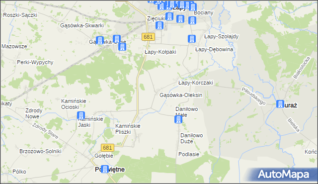 mapa Gąsówka-Oleksin, Gąsówka-Oleksin na mapie Targeo