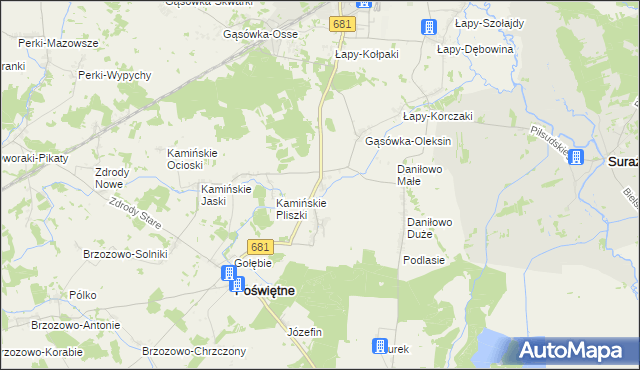 mapa Gąsówka Stara, Gąsówka Stara na mapie Targeo