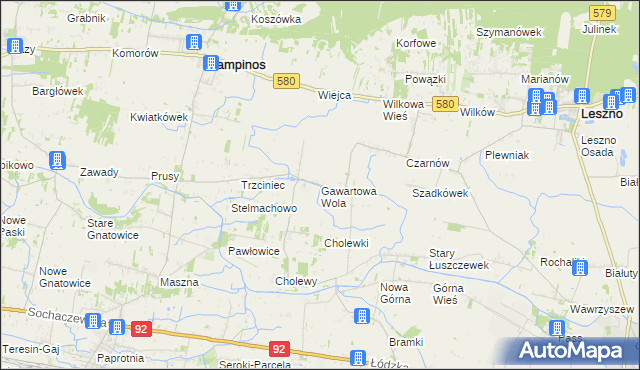 mapa Gawartowa Wola, Gawartowa Wola na mapie Targeo