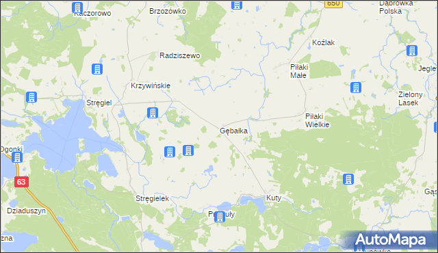 mapa Gębałka, Gębałka na mapie Targeo