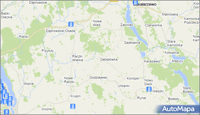 mapa Gębalówka gmina Bakałarzewo, Gębalówka gmina Bakałarzewo na mapie Targeo